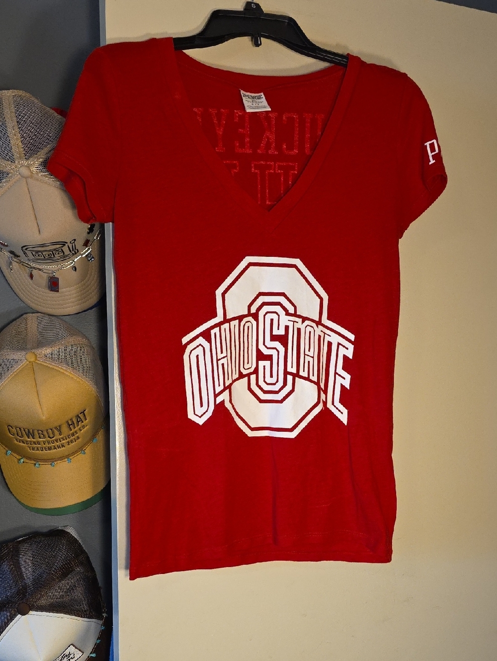 PINK Victoria's Secret Red Baby Tee Crewneck